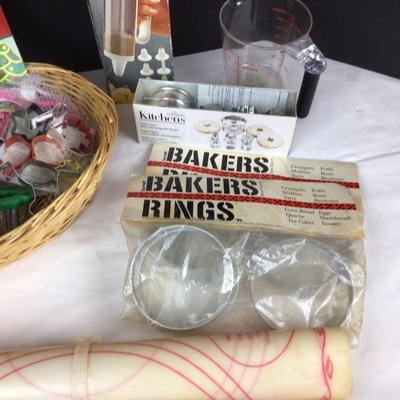 306 Cookie Cutter Lot with Marble Rolling Pin