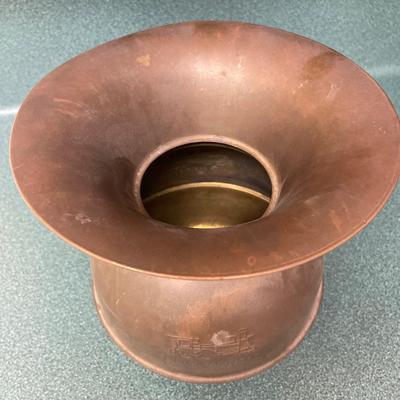 Vntage Union Pacific Railroad Brass Spittoon
