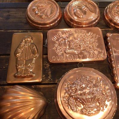 402 Old Dutch Design Copper & Brass Mold Lot