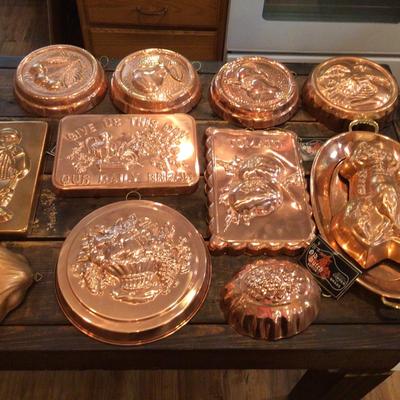 402 Old Dutch Design Copper & Brass Mold Lot