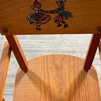 Antique Wood Doll High Chair