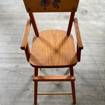 Antique Wood Doll High Chair