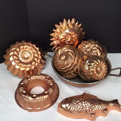 404 Copper Mold Lot & Skillet