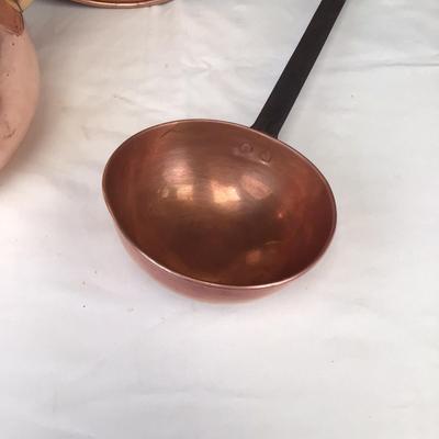 407 Vintage Copper Bed Pan, Kettle and Ladle