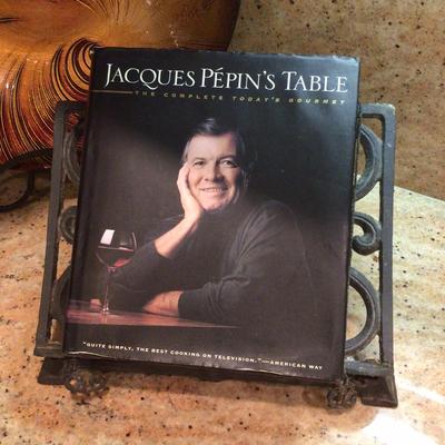 408 Jacques Pepinâ€™s Table & Large Decorative Plate