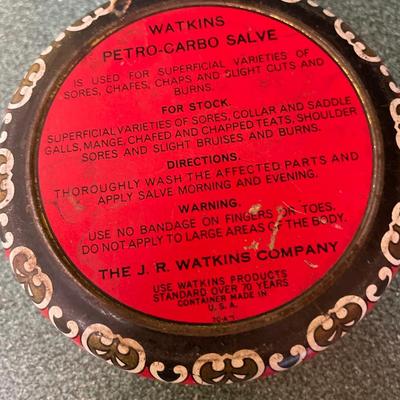 Vintage Watkins Petro Carbo Salve Tin