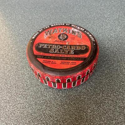 Vintage Watkins Petro Carbo Salve Tin