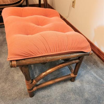 Lot #91  Mid Century Clarke Casual Furniture Co Bamboo/Rattan Stool