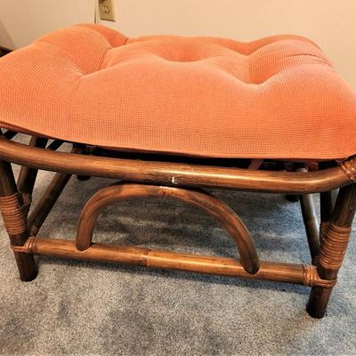Lot #91  Mid Century Clarke Casual Furniture Co Bamboo/Rattan Stool
