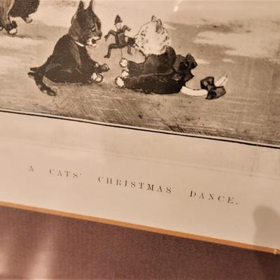 Lot #93  A Cat's Christmas Dance - Black/white print