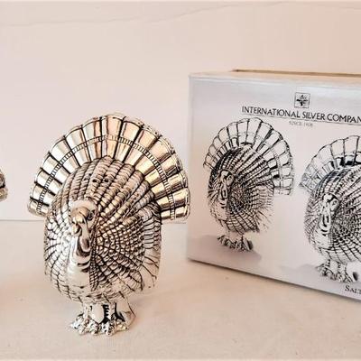 Lot #94  International Silver Co - pair of silverplate Turkey Salt/Pepper