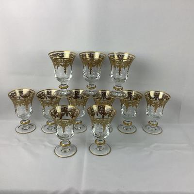 Lot 591  Arte Italica Vetro Gold Wine Glasses