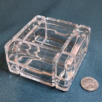 CRYSTAL GLASS LIDDED TRINKET BOX 