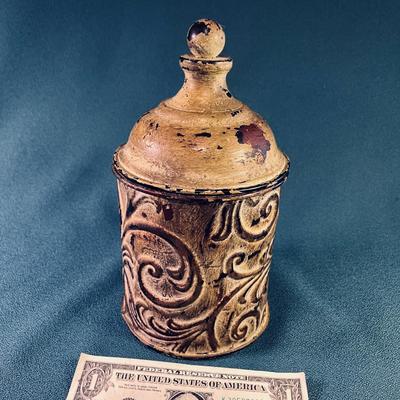 RUSTIC LOOK EMBOSSED CANISTER 