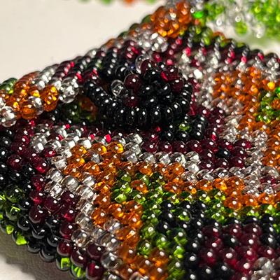 FULL GLASS BEAD NECK PURSE