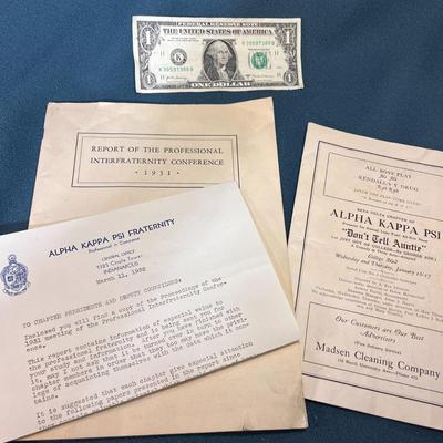 1931 FRATERNITY BYU ALPHA KAPPA PSI EPHEMERA