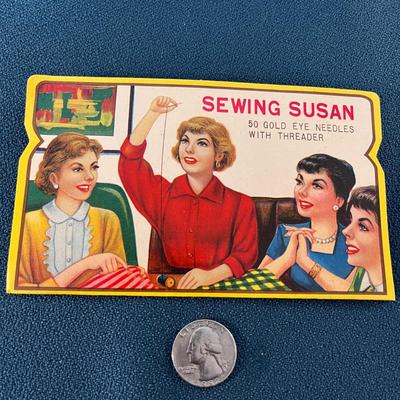 VINTAGE SEWING SUSAN NEEDLES CARD