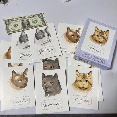 CAT NOTE CARDS THANK YOU IN DIFFERENT LANGUAGES