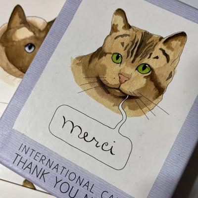 CAT NOTE CARDS THANK YOU IN DIFFERENT LANGUAGES