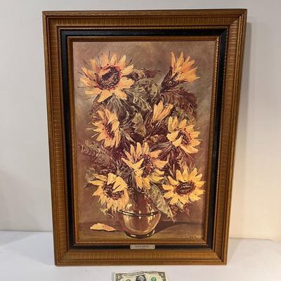 LARGE SUNFLOWERS FRAMED PRINT BY L. RITTER