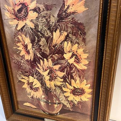 LARGE SUNFLOWERS FRAMED PRINT BY L. RITTER