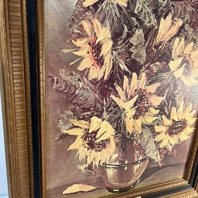 LARGE SUNFLOWERS FRAMED PRINT BY L. RITTER