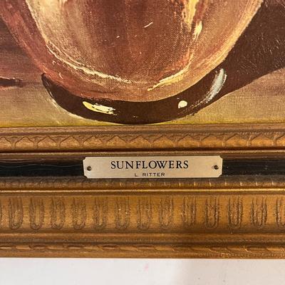 LARGE SUNFLOWERS FRAMED PRINT BY L. RITTER