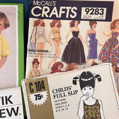 VINTAGE KIDS & DOLLS SEWING PATTERNS