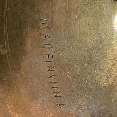 OLD CHINA HEAVY BRASS BOWL ETCHED DRAGON 
