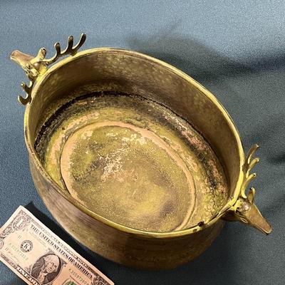 FAB VERDIGRIS ANTLERED DEER HEAD BOWL