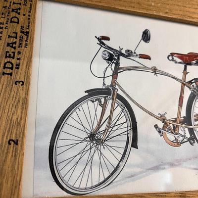 VINTAGE BIKE PRINT IN RULER FRAME