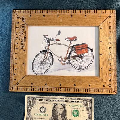 VINTAGE BIKE PRINT IN RULER FRAME