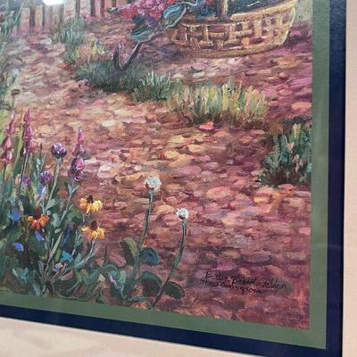 LOVELY FRAMED MATTED GARDEN GATE SCENE PRINT