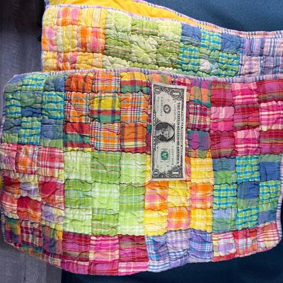 QUILTED BRIGHT PATCHWORK PILLOW SHAMS PAIR