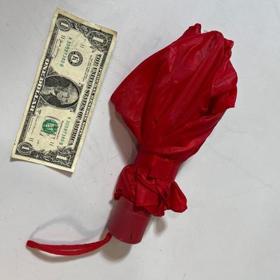 RED FOLDING NYLON UMBRELLA