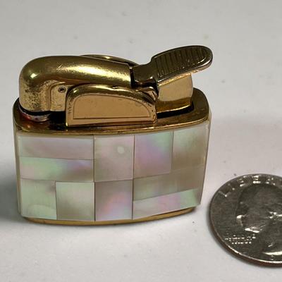 MOTHER OF PEARL MOSAIC LIGHTER BY EVANS