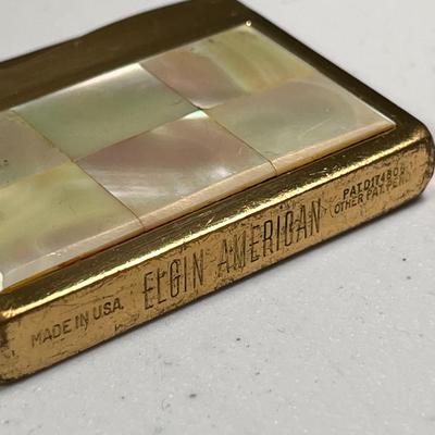 MOTHER OF PEARL INLAID VINTAGE CIGARETTE LIGHTER