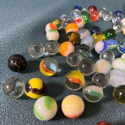 JAR FULL OF OLD MARBLES
