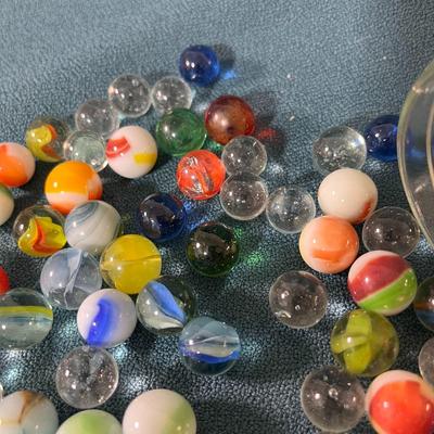 JAR FULL OF OLD MARBLES