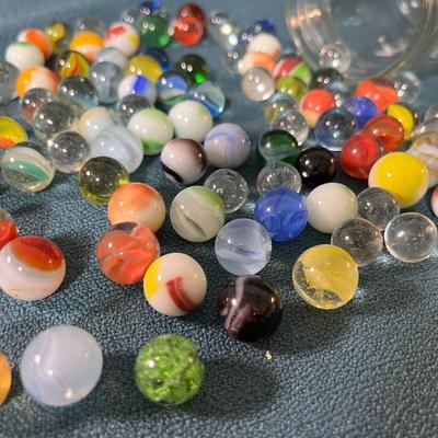 JAR FULL OF OLD MARBLES