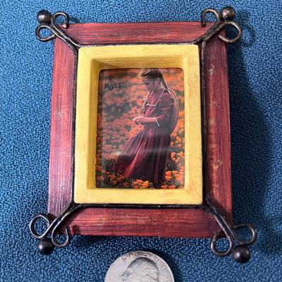 TINY IRON WOOD PICTURE FRAME BY â€œRUSSâ€