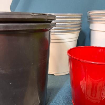 ASSORTED PLASTIC PLANTER POTS X 15