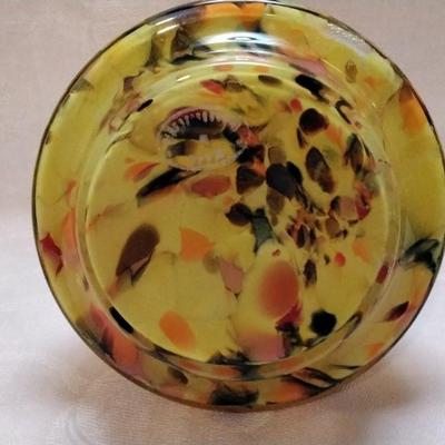 Signed Kralik Yellow End Of Days Czechoslovakian Art Glass  Vase