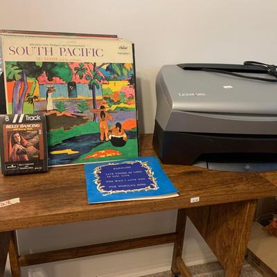 Records, printer, table, CDâ€™s