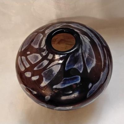 Vintage Studio Art Glass Irridescent Vase Signed S. West
