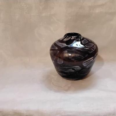 Vintage Studio Art Glass Irridescent Vase Signed S. West