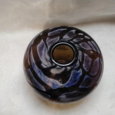 Vintage Studio Art Glass Irridescent Vase Signed S. West