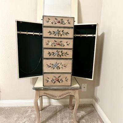 English Garden Painted Jewelry Armoire ~ *Read Details