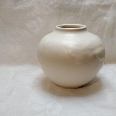 Rookwood Pottery 1950 High Glaze Cream Butterfly Ceramic Vase 6509