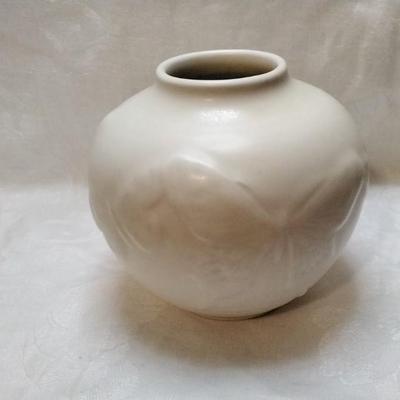 Rookwood Pottery 1950 High Glaze Cream Butterfly Ceramic Vase 6509